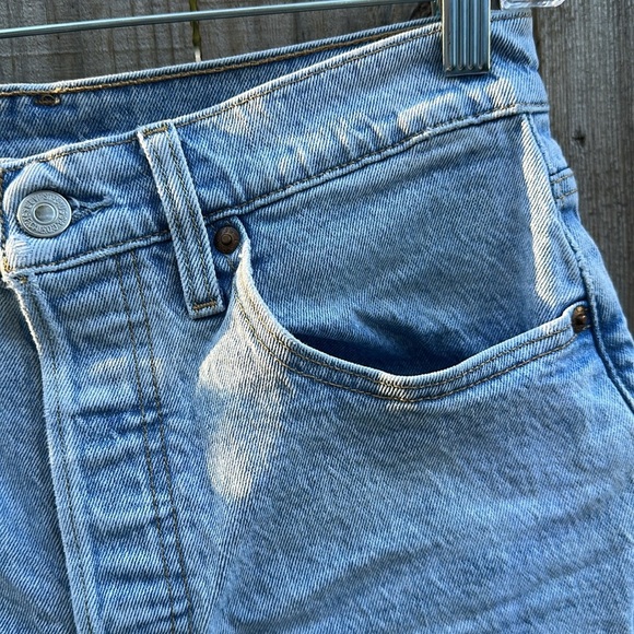 Levi's 501 Light Blue Frayed Jean Shorts Size 27 - Picture 4 of 12